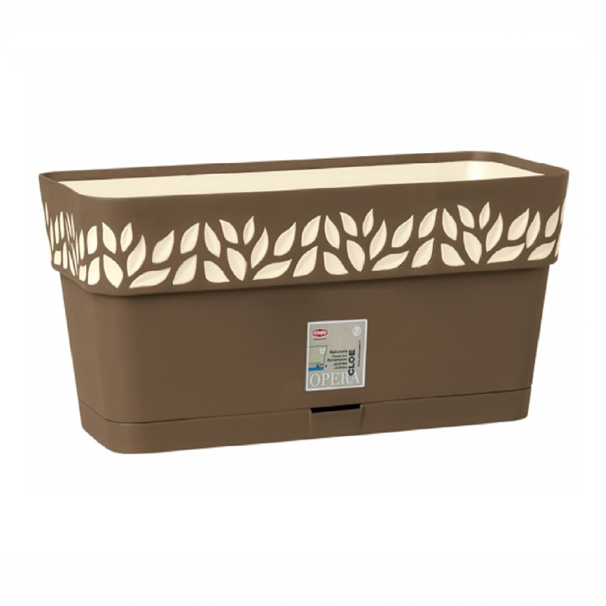 Samozavlažovací truhlík CLOE - hnědý - 30 cm - 1 ks