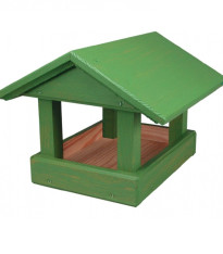 Dřevěné krmítko - zelené - 1 ks