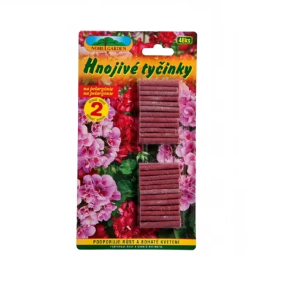 Tyčinkové hnojivo pro pelargonie, surfinie a jiné balkónové rostliny - Nohel Garden - 48 ks
