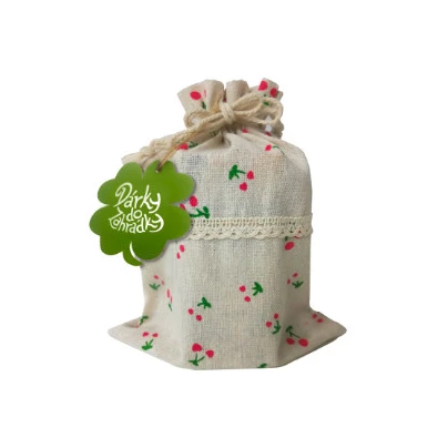 Látkový sáček s visačkou – barevný vzor – dárkové balení