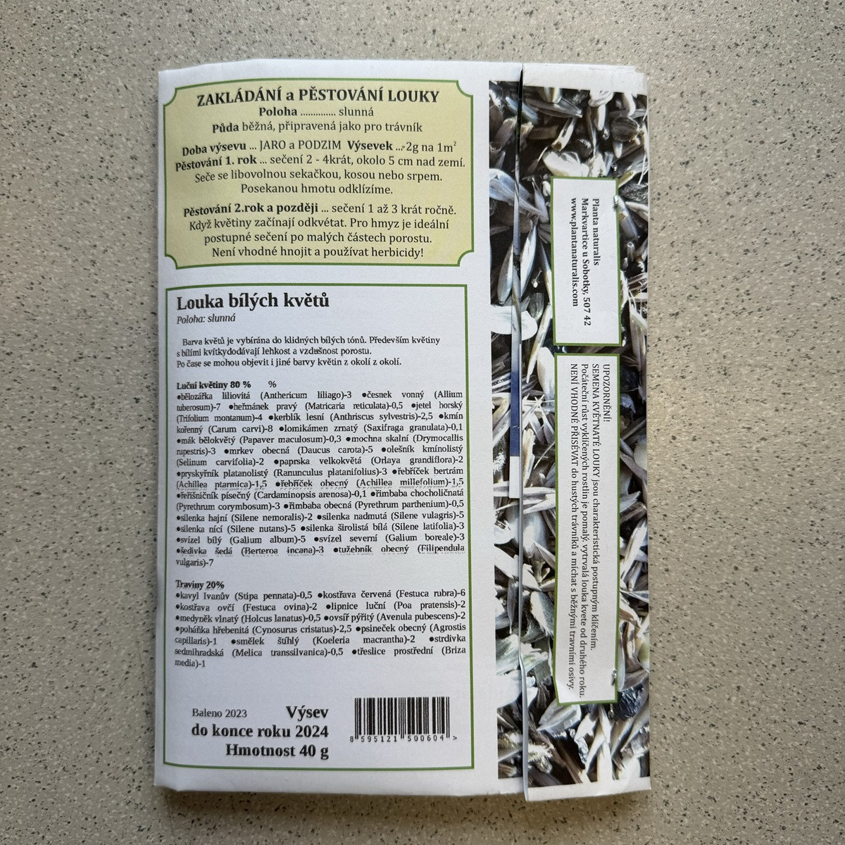 Bílá louka krajková - Planta Naturalis - luční směs - 40 g