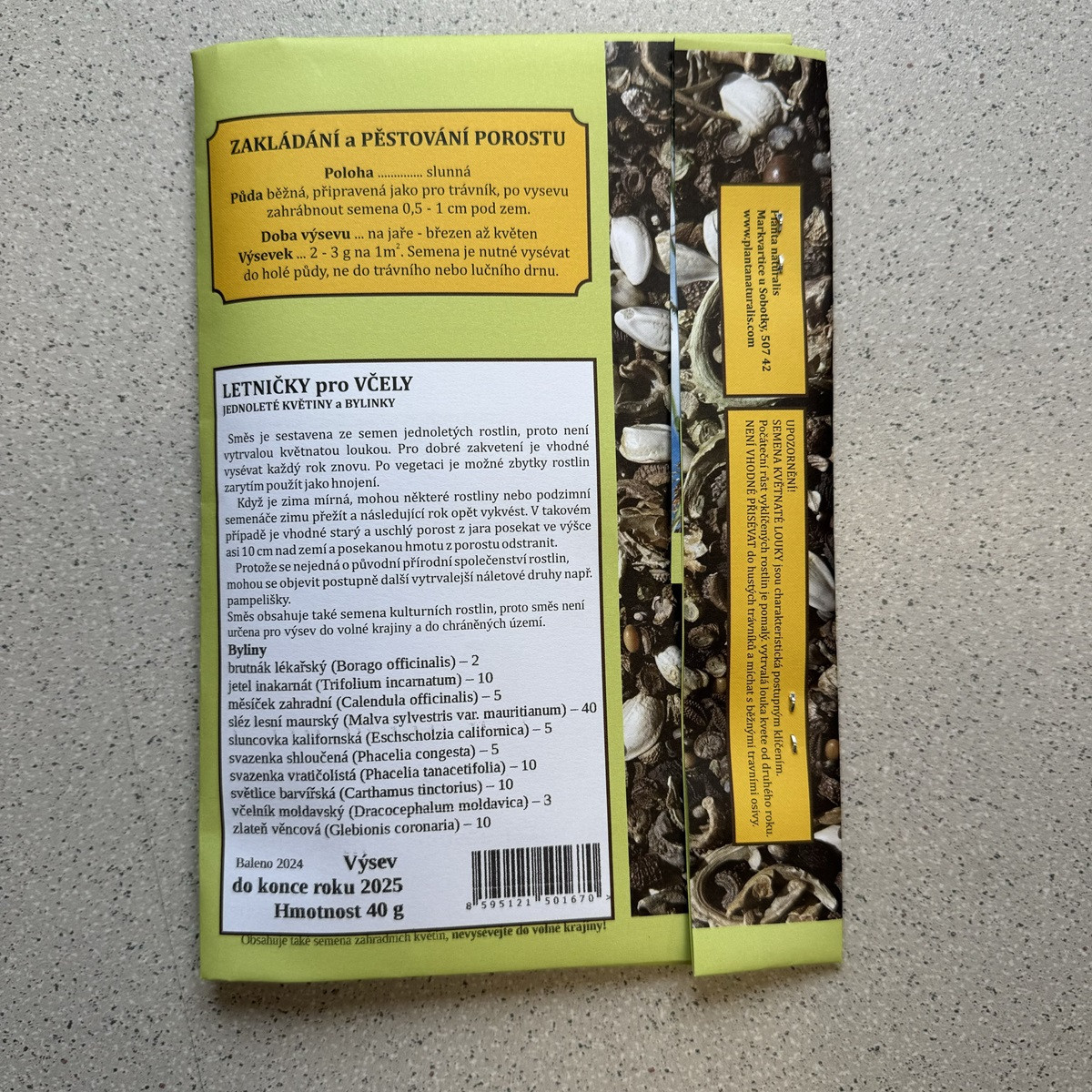 Jednoleté květy pro včely - Planta Naturalis - luční směs - 40 g