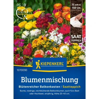 Směs letniček pro balkónový truhlík - výsevný pásek - 15x150 cm