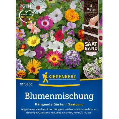 Směs vzpřímených a převislých květů - výsevný pásek - 5 m