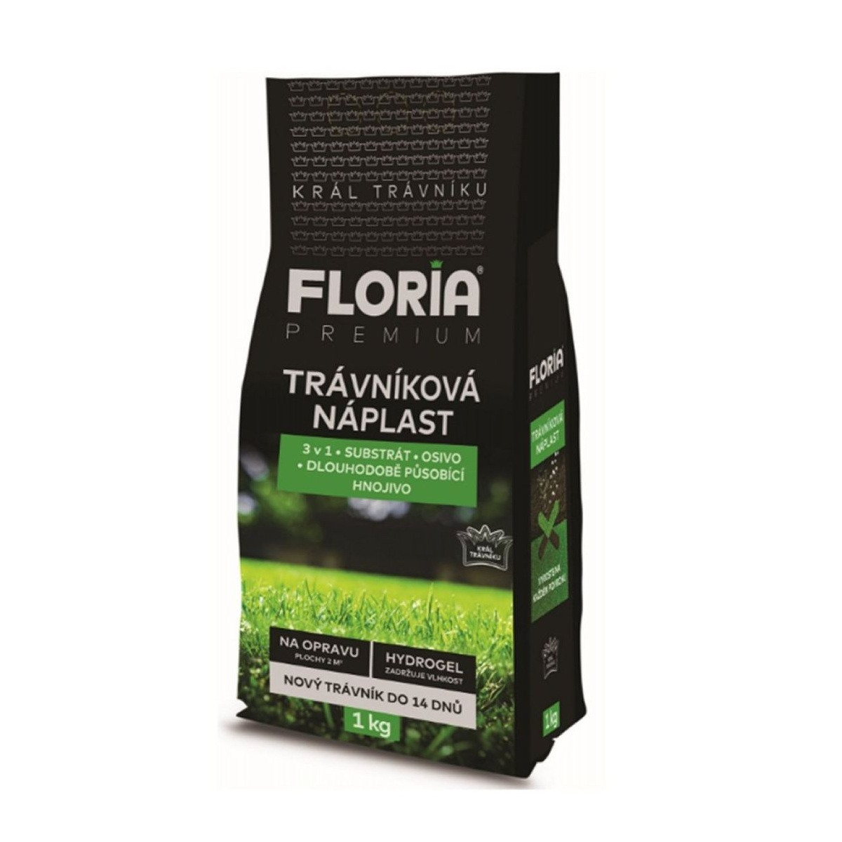 Trávníková náplast 3 v 1 - Floria - travní směs - 1 kg