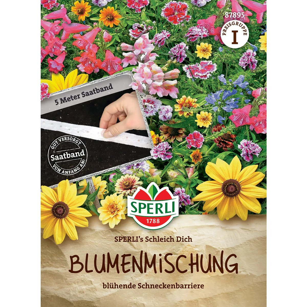 Rozkvetlá zábrana proti slimákům - výsevný pásek - Sperli - 1 ks