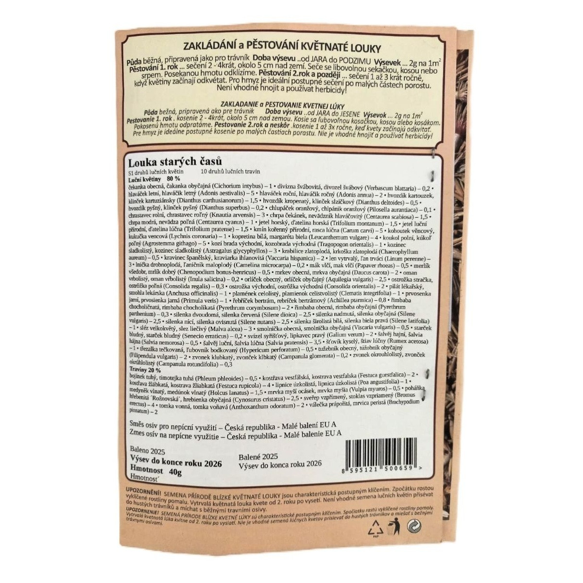 Louka starých časů - Planta Naturalis - luční směs -  40 g