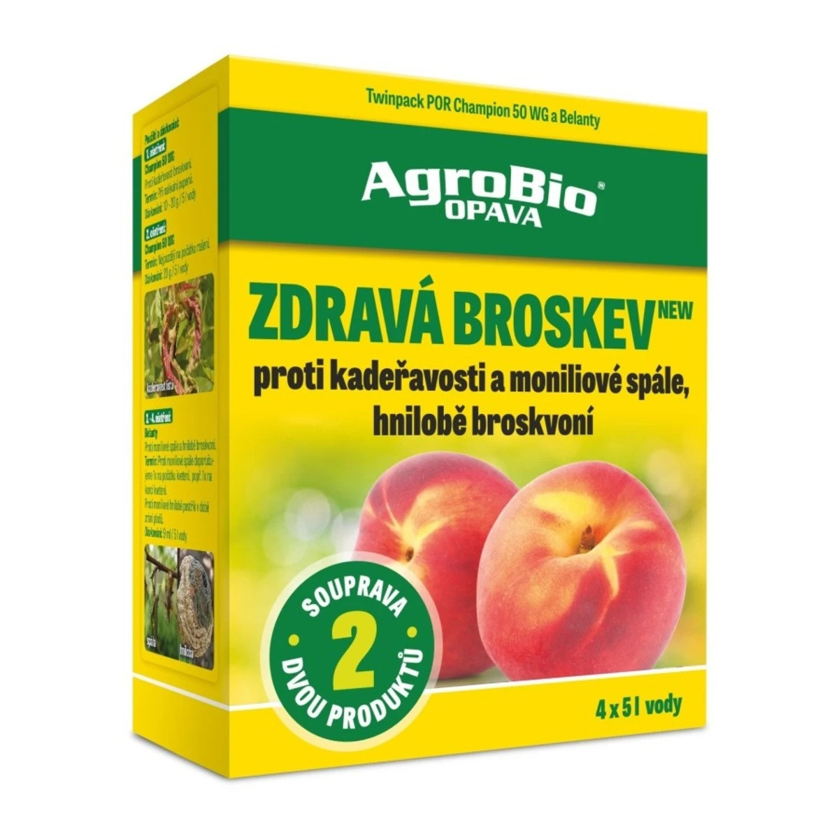 Zdravá broskev NEW - AgroBio Opava - ochrana rostlin - 2 x 20 g + 18 ml