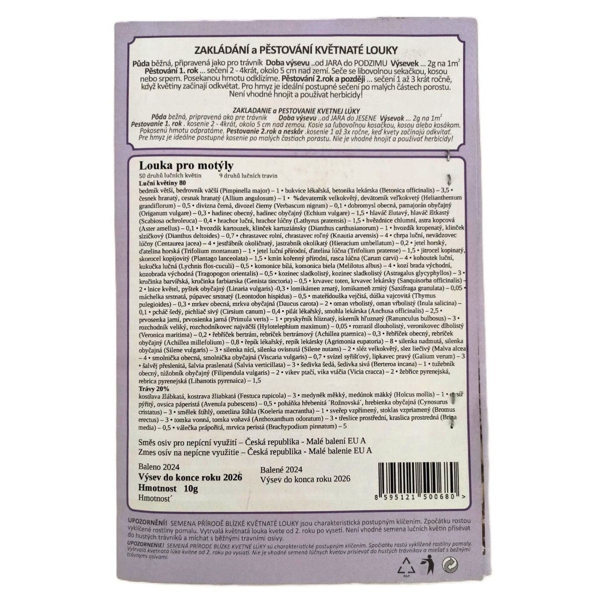 Louka pro motýly - Planta Naturalis - luční směs - 10 g