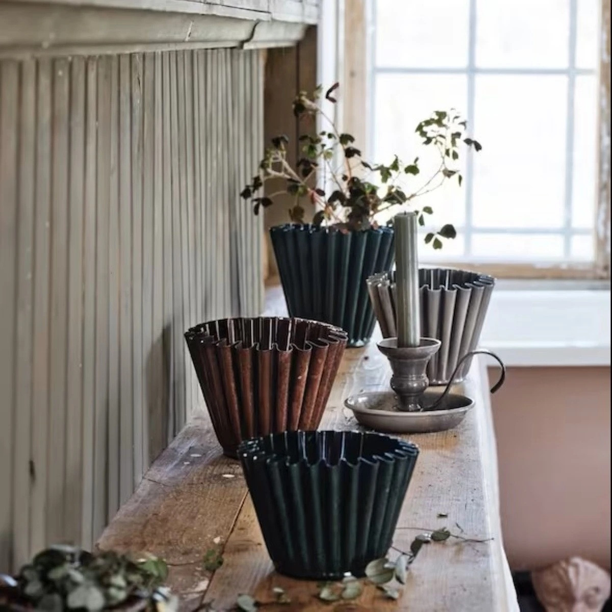 Kovový květináč Ronja - zelený - vel. XS - Strömshaga AB - 1 ks