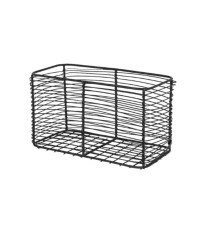 Černý drátěný koš - hranatý - Strömshaga AB - 1 ks