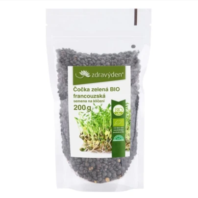 BIO Čočka zelená francouzská - Lens culinaris med - bio semena na klíčky - 200 g