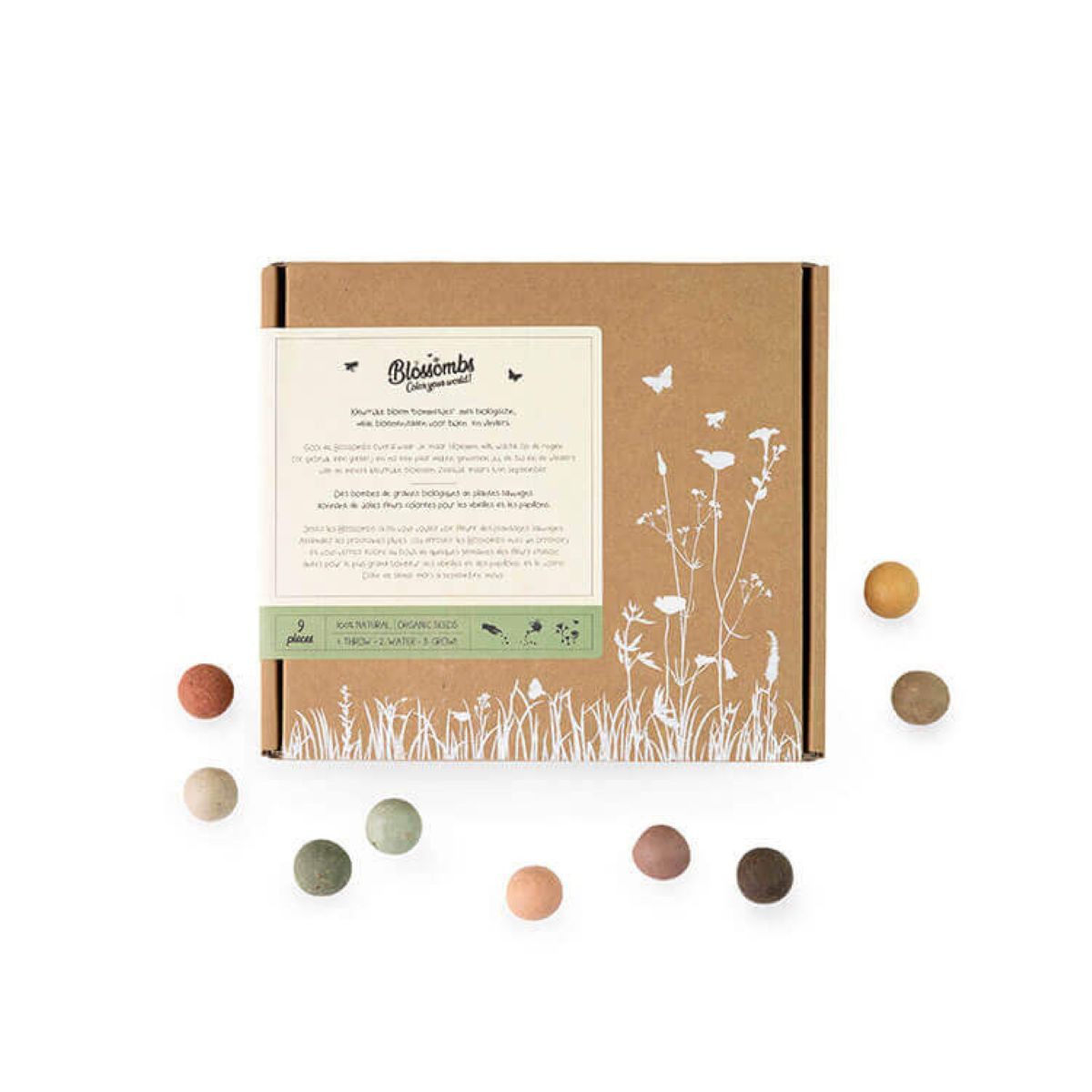 Semínkové bomby - dárková sada - Blossombs - 9 kuliček - 1 balení