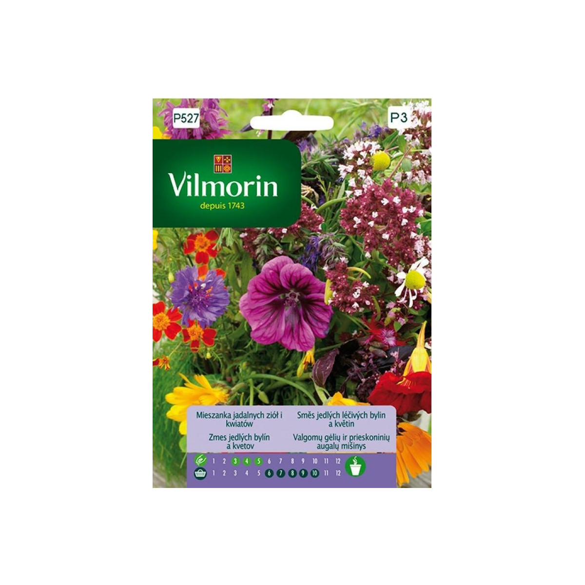 Směs jedlých léčivých bylin a květin - Vilmorin - semena - 3 g