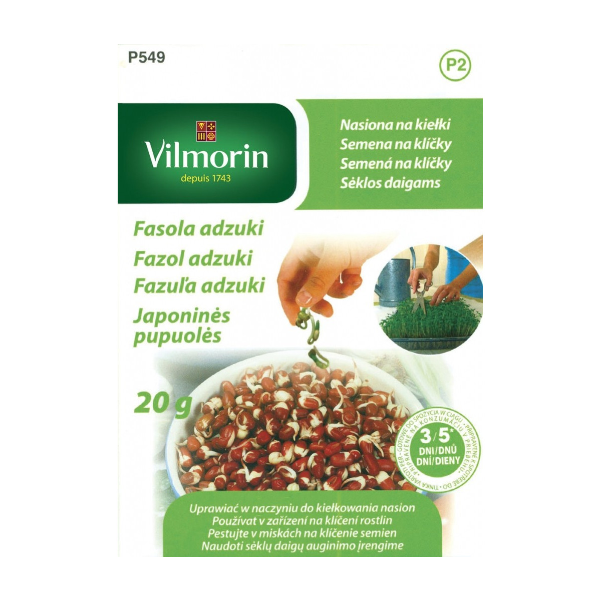 Semena na klíčky - Fazol adzuki - semena - 20 g