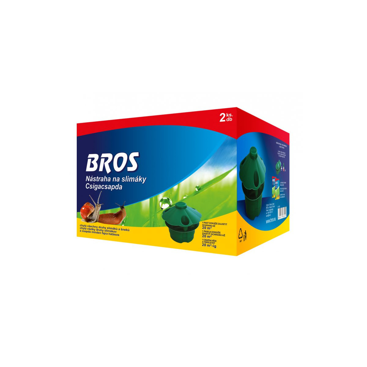 Nástraha na slimáky včetně náplně - Bros - 2 ks