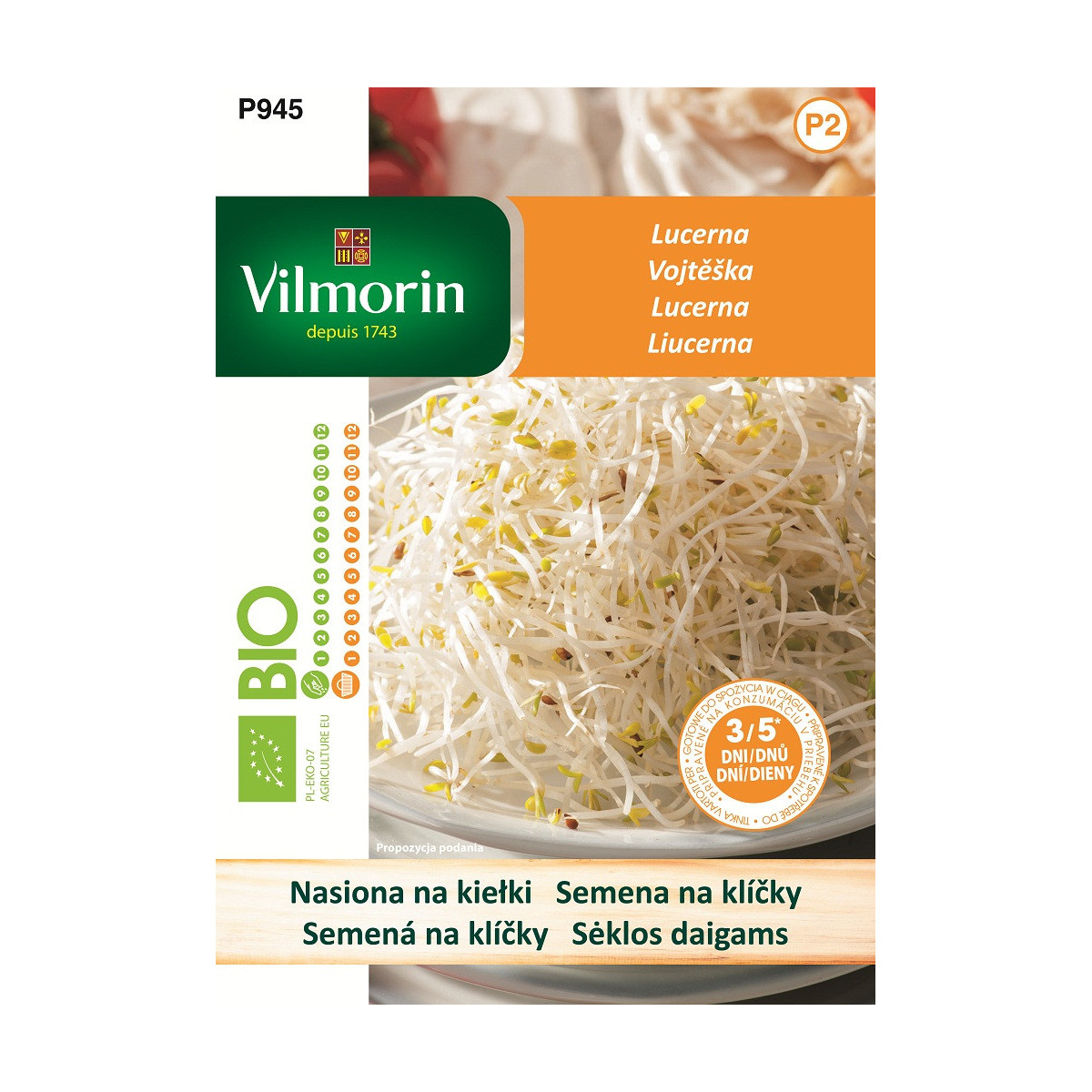 BIO semena na klíčky - Vojtěška - 15 g