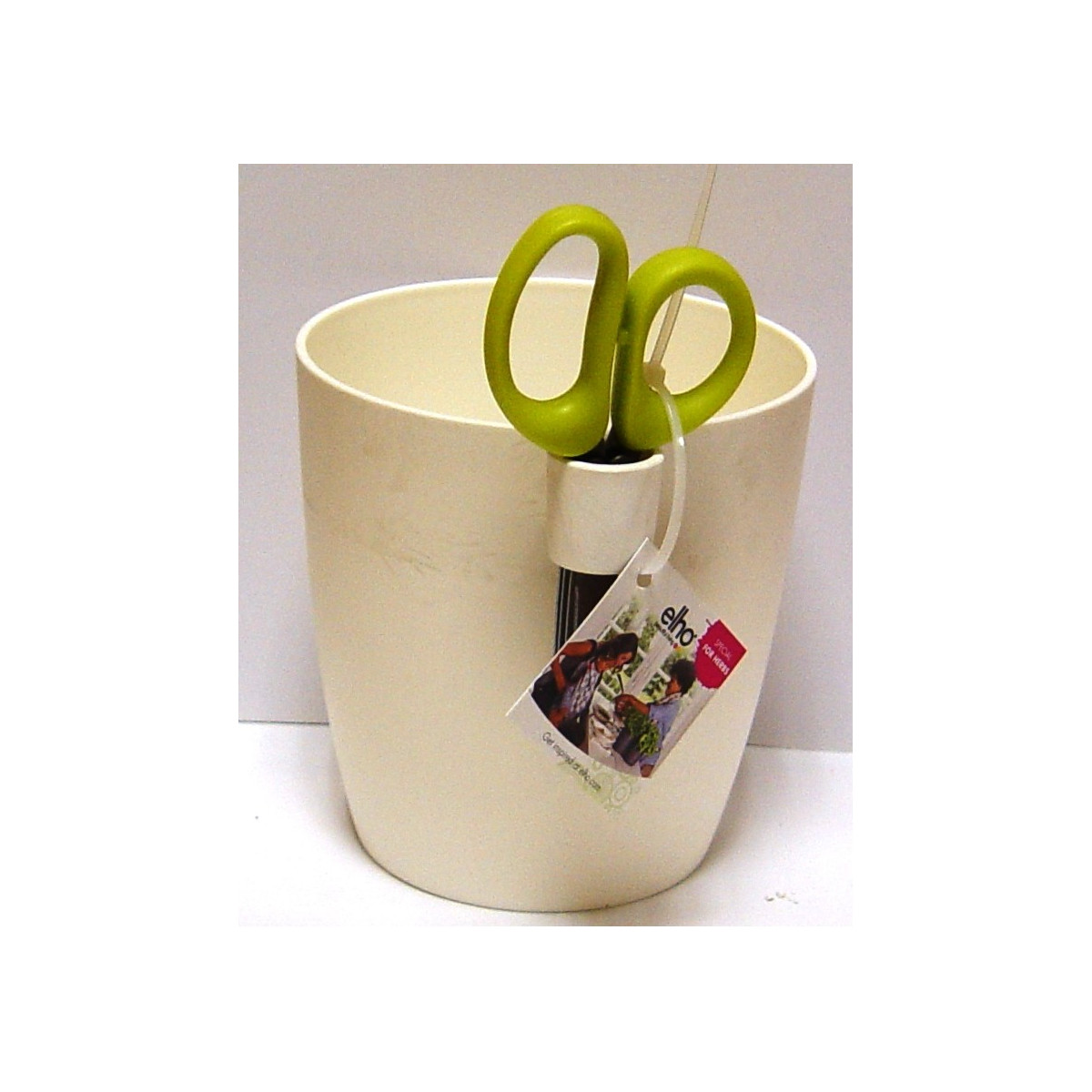 Květináč na bylinky s nůžkami - bílý - 1,25 l