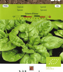 BIO Špenát Geant d'hiver - Spinacia oleracea - bio semena - 10 g