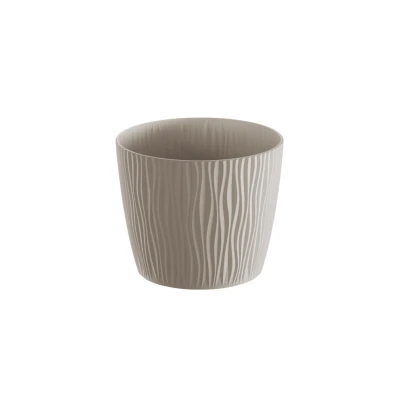 Plastový obal na květináč Sandy - hnědo šedý - 17 x 14 cm - 1 ks