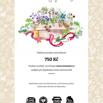 Vánoční voucher - poukaz v hodnotě 750 Kč