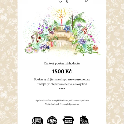 Narozeninový voucher -  poukaz v hodnotě 1500 Kč