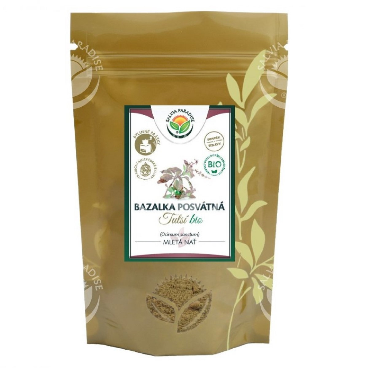 Tulsí - bazalka posvátná - mletá nať - BIO kvalita - 100 g