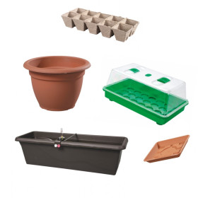 Květináče, truhlíky a skleníky